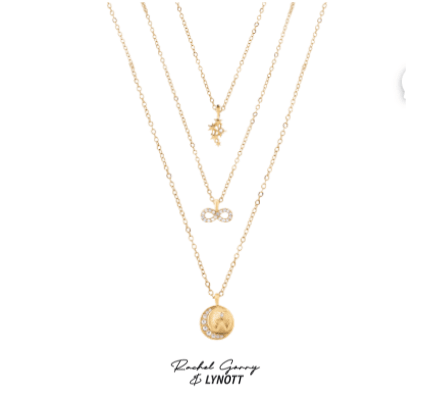 RACHEL GORRY 3 LAYER NECKLACE BUNDLE best gold plated tarnish and water resistant piece by Irish Jewellery brand - Lynott Jewellery