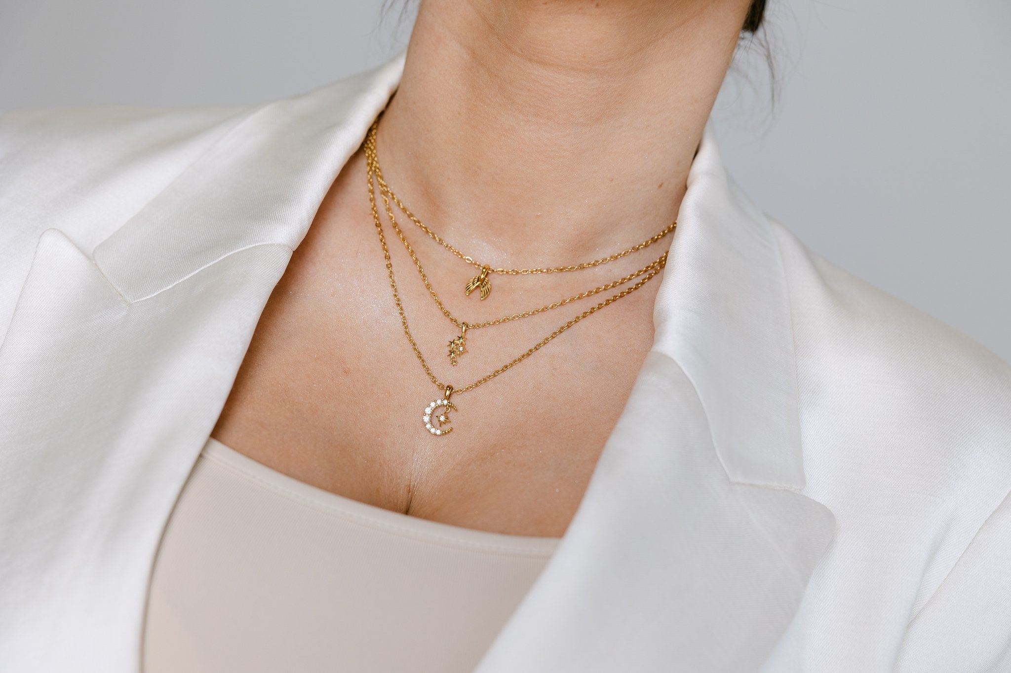 RACHEL GORRY 3 LAYER NECKLACE BUNDLE best gold plated tarnish and water resistant piece by Irish Jewellery brand - Lynott Jewellery
