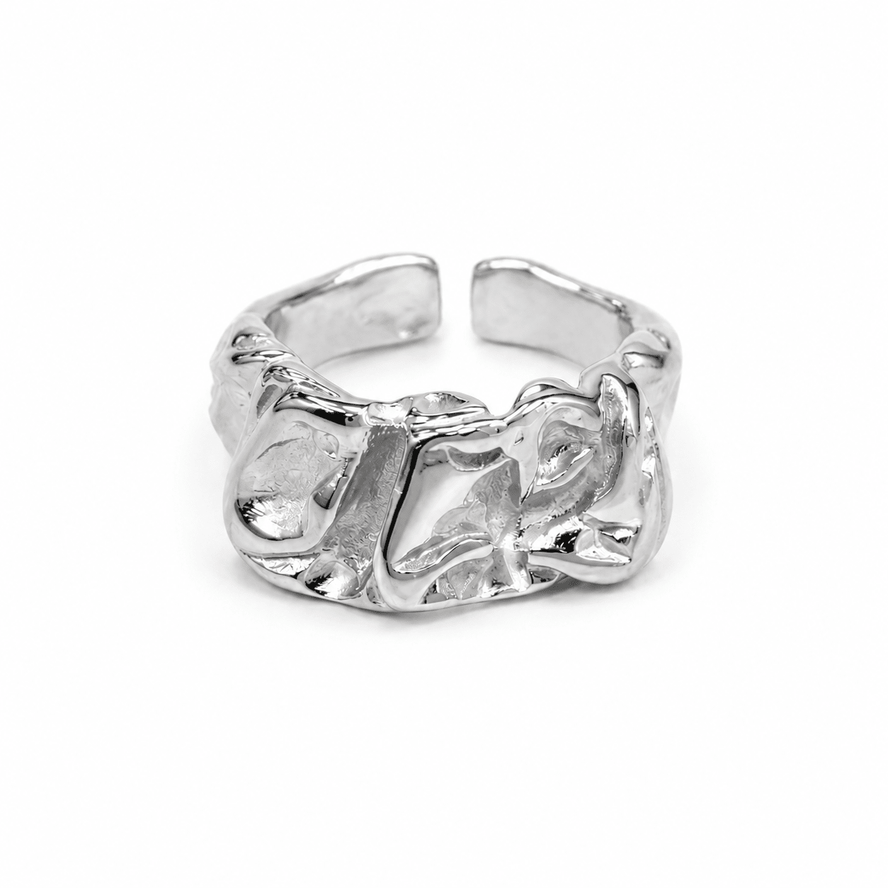 SQUARE TEXTURED RING best gold plated tarnish and water resistant piece by Irish Jewellery brand - Lynott Jewellery