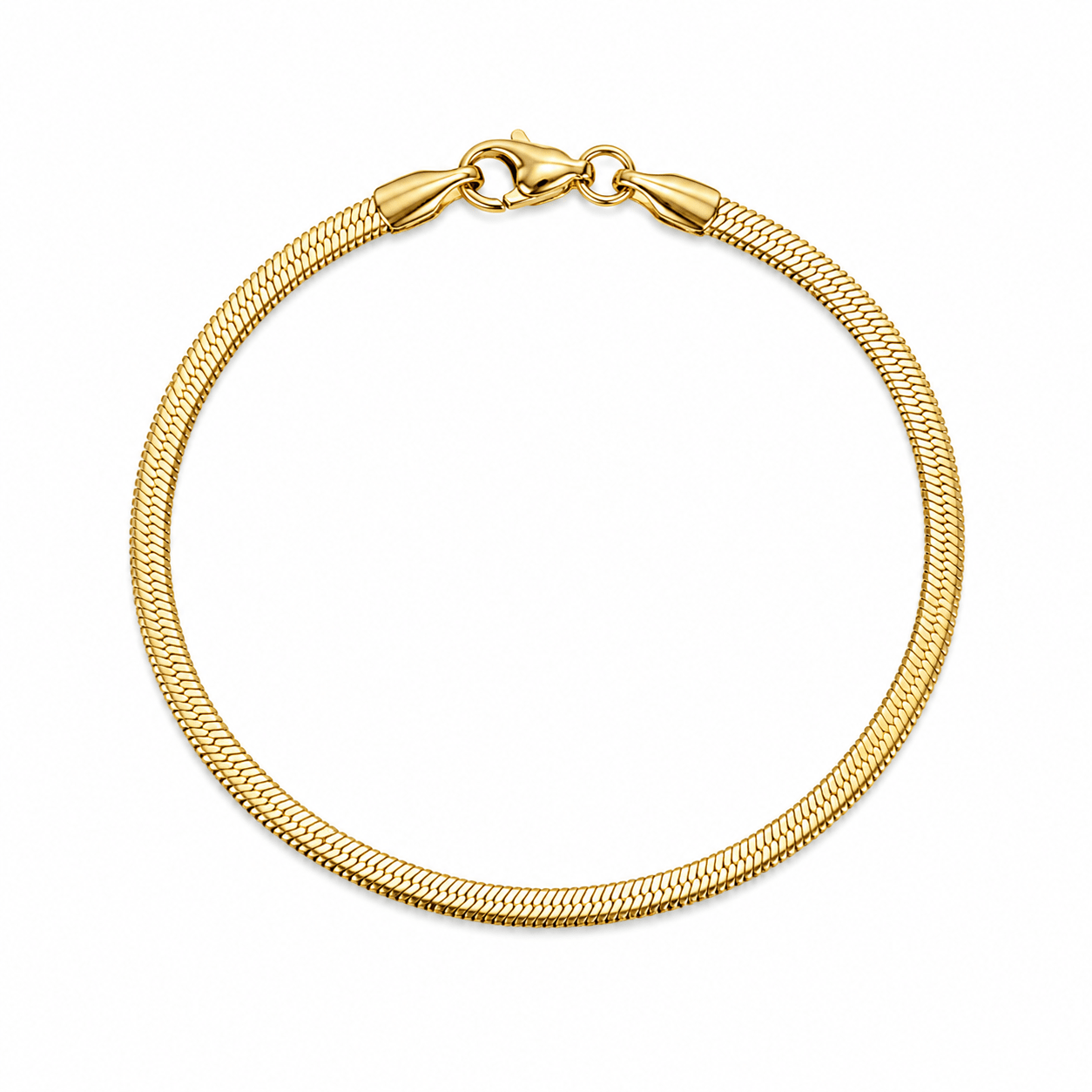 THIN HERRINGBONE BRACELET best gold plated tarnish and water resistant piece by Irish Jewellery brand - Lynott Jewellery