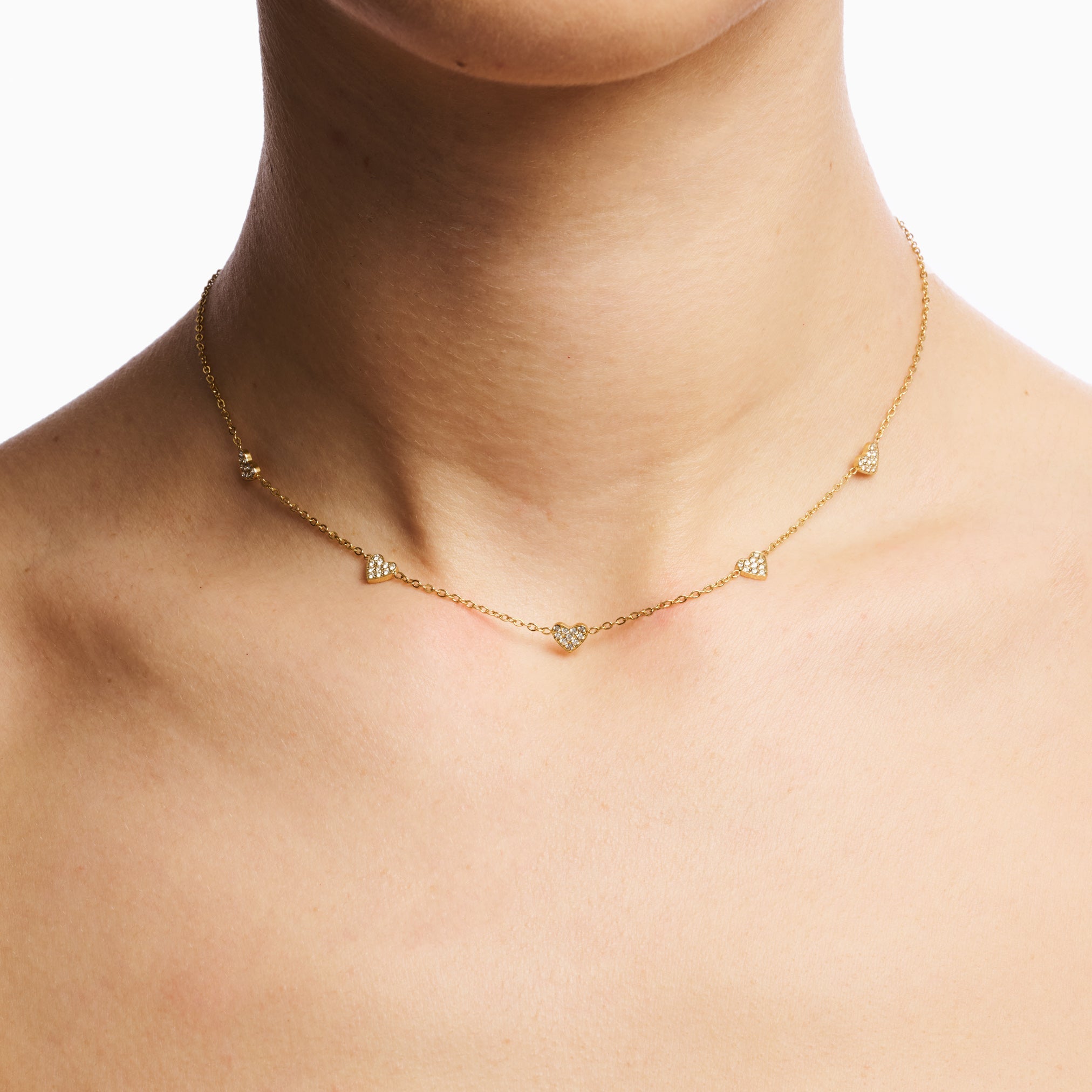GLIMMER HEART NECKLACE best gold plated tarnish and water resistant piece by Irish Jewellery brand - Lynott Jewellery