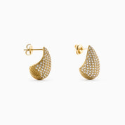 CRYSTAL DOME STUD best gold plated tarnish and water resistant piece by Irish Jewellery brand - Lynott Jewellery