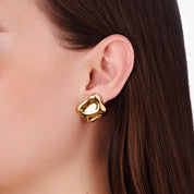 MOLTEN GLOW STUD best gold plated tarnish and water resistant piece by Irish Jewellery brand - Lynott Jewellery