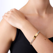 BAR BABYGIRL ENGRAVABLE TENNIS BRACELET best gold plated tarnish and water resistant piece by Irish Jewellery brand - Lynott Jewellery
