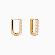 LOLA SQUARE HOOP EARRING best gold plated tarnish and water resistant piece by Irish Jewellery brand - Lynott Jewellery