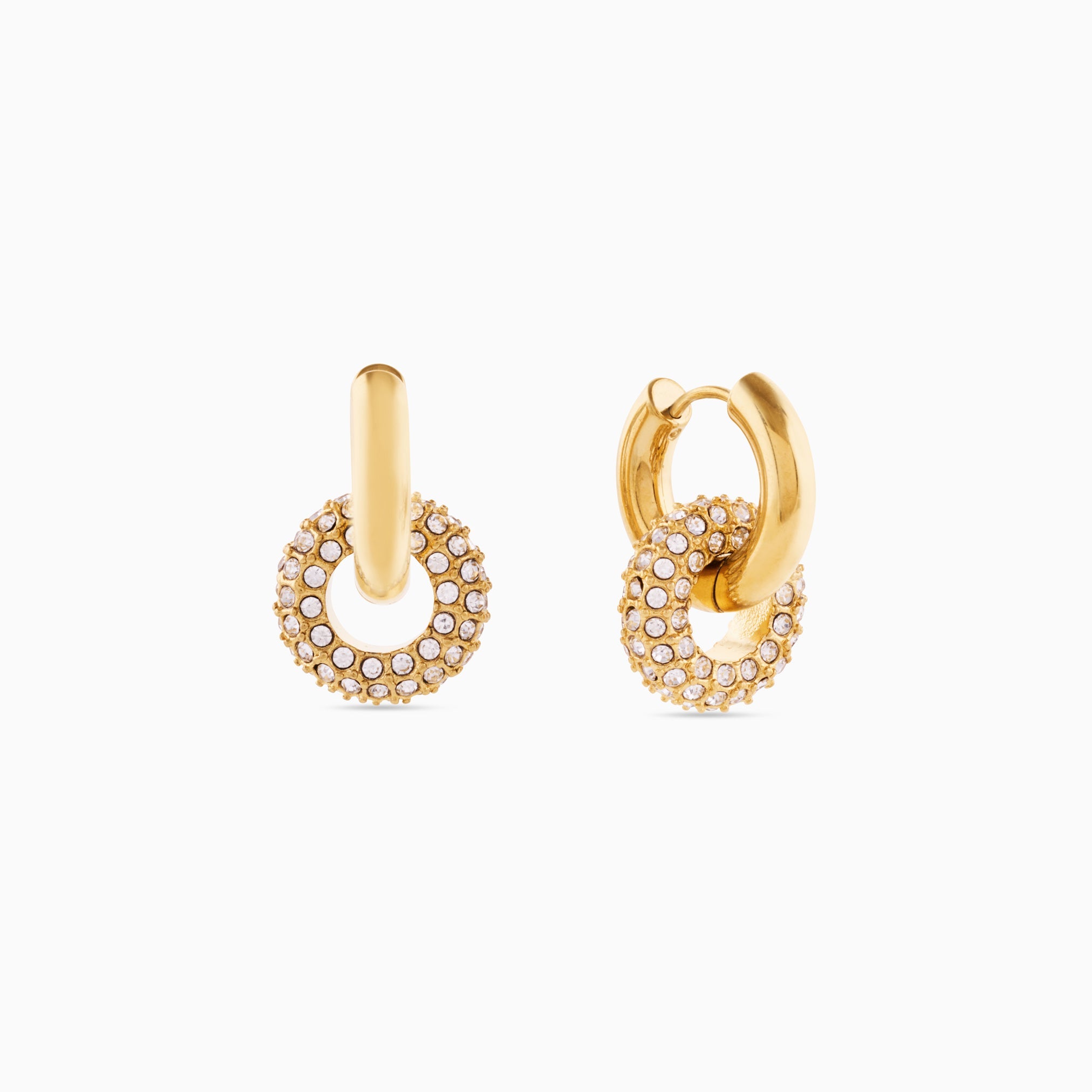CRYSTAL RING HOOPS best gold plated tarnish and water resistant piece by Irish Jewellery brand - Lynott Jewellery