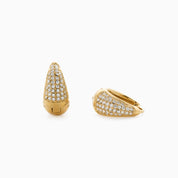 PURE SPARKLE HUGGIES best gold plated tarnish and water resistant piece by Irish Jewellery brand - Lynott Jewellery
