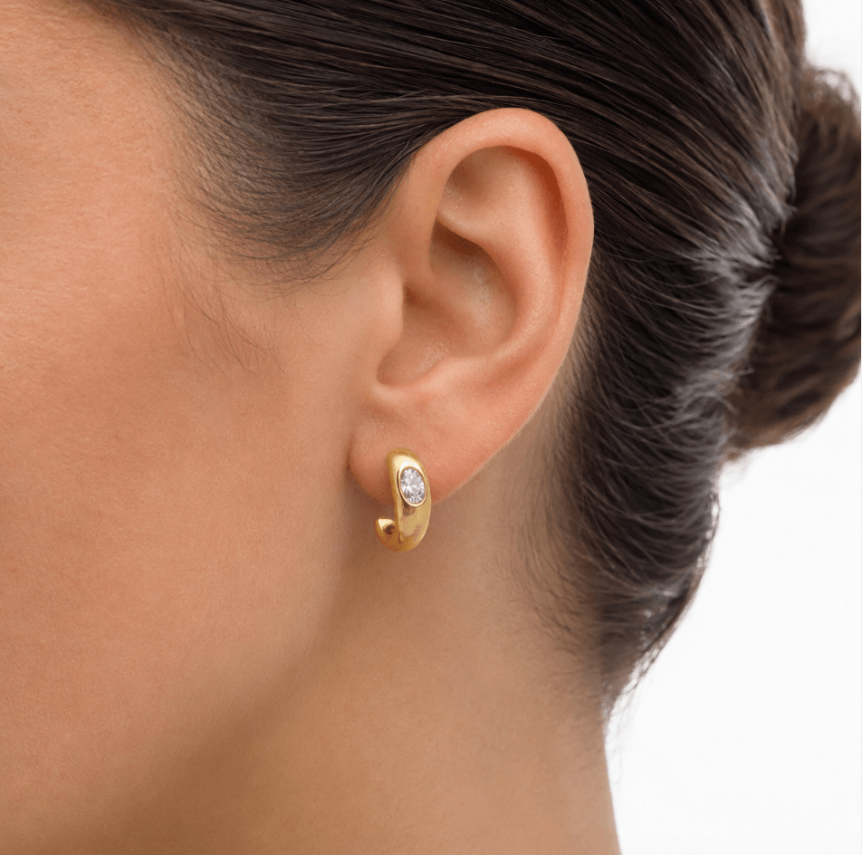 GLOW HOOP best gold plated tarnish and water resistant piece by Irish Jewellery brand - Lynott Jewellery
