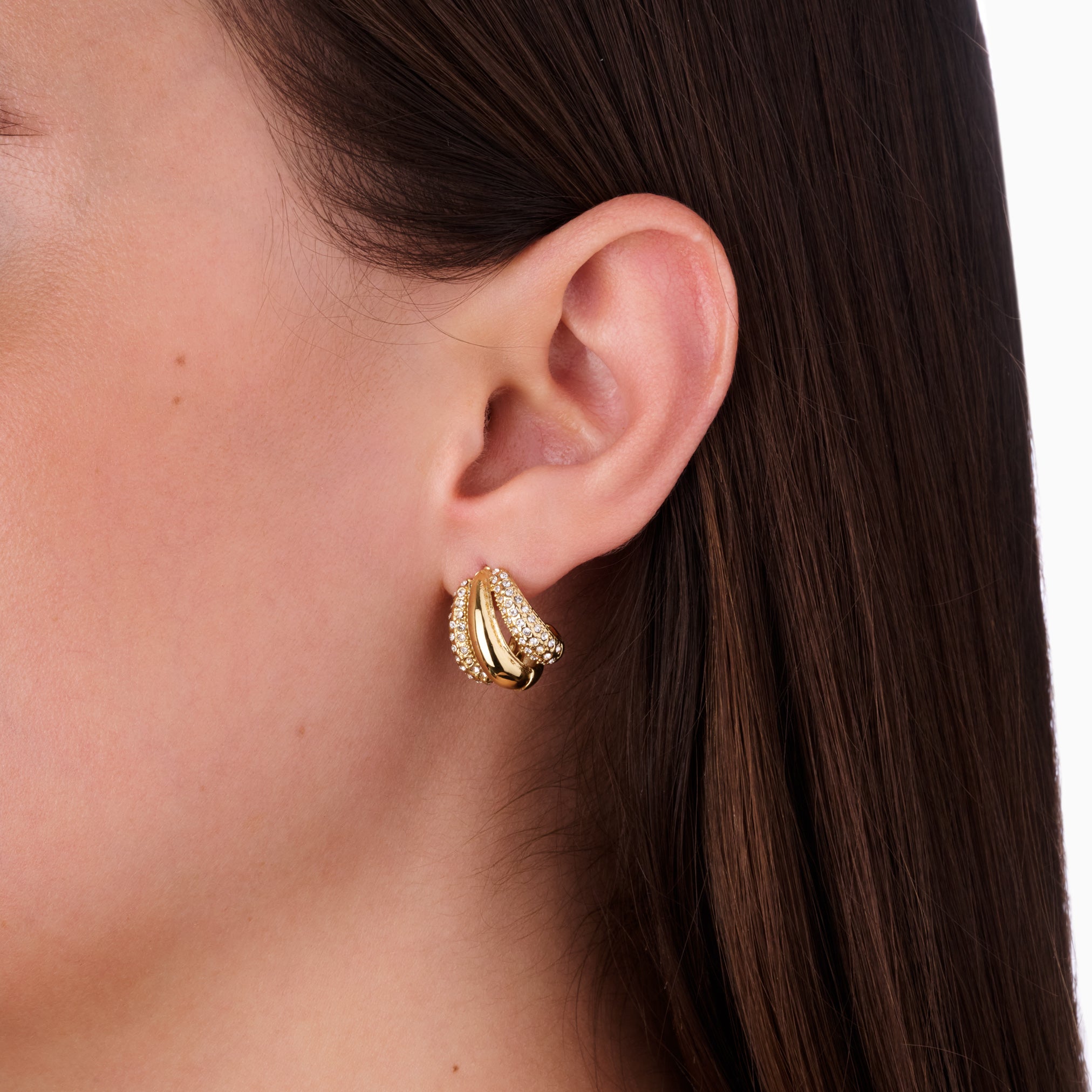 DUAL RADIANCE EARRINGS best gold plated tarnish and water resistant piece by Irish Jewellery brand - Lynott Jewellery