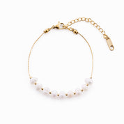 WHISPER OF PEARL BRACELET best gold plated tarnish and water resistant piece by Irish Jewellery brand - Lynott Jewellery
