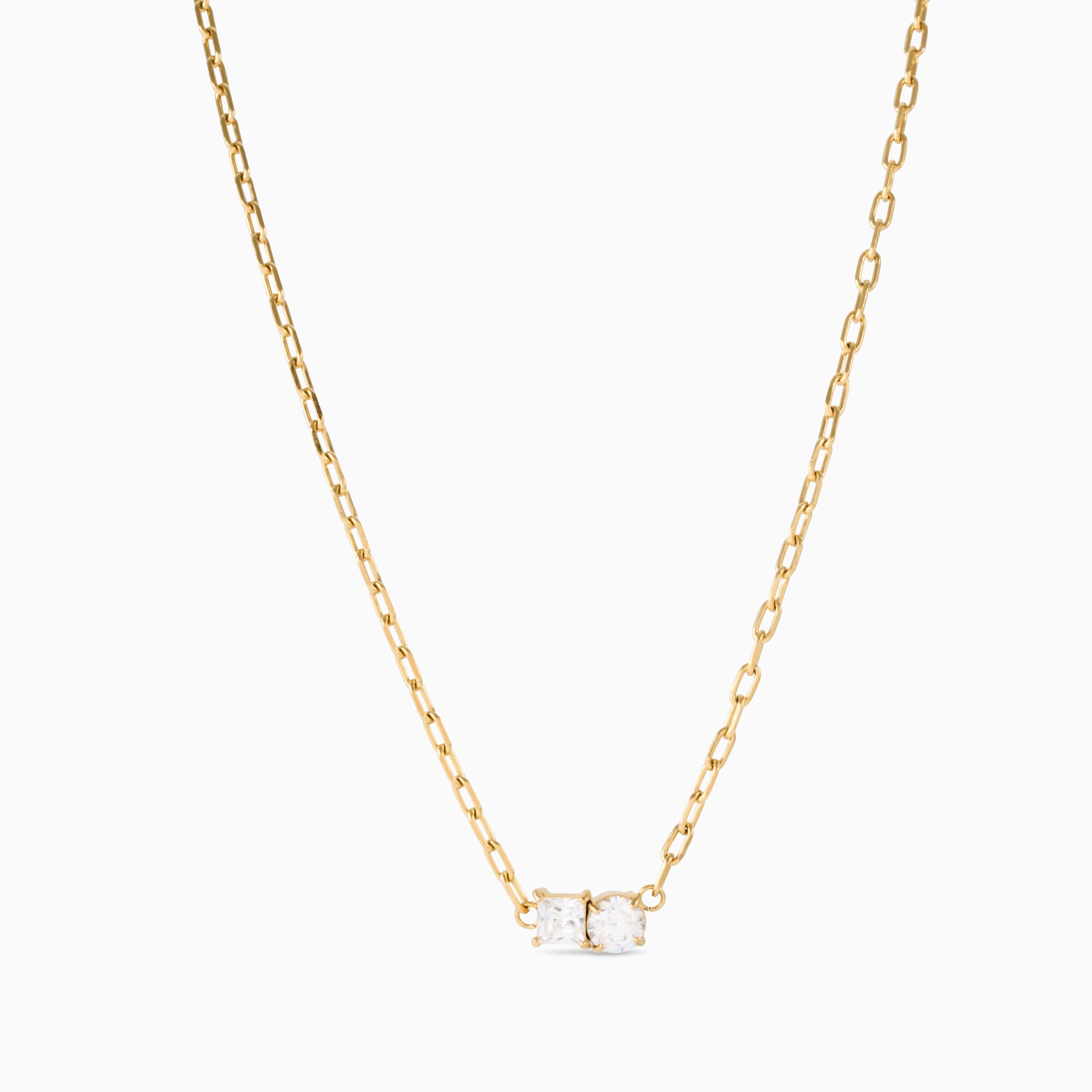 DUAL SPARKLE NECKLACE best gold plated tarnish and water resistant piece by Irish Jewellery brand - Lynott Jewellery