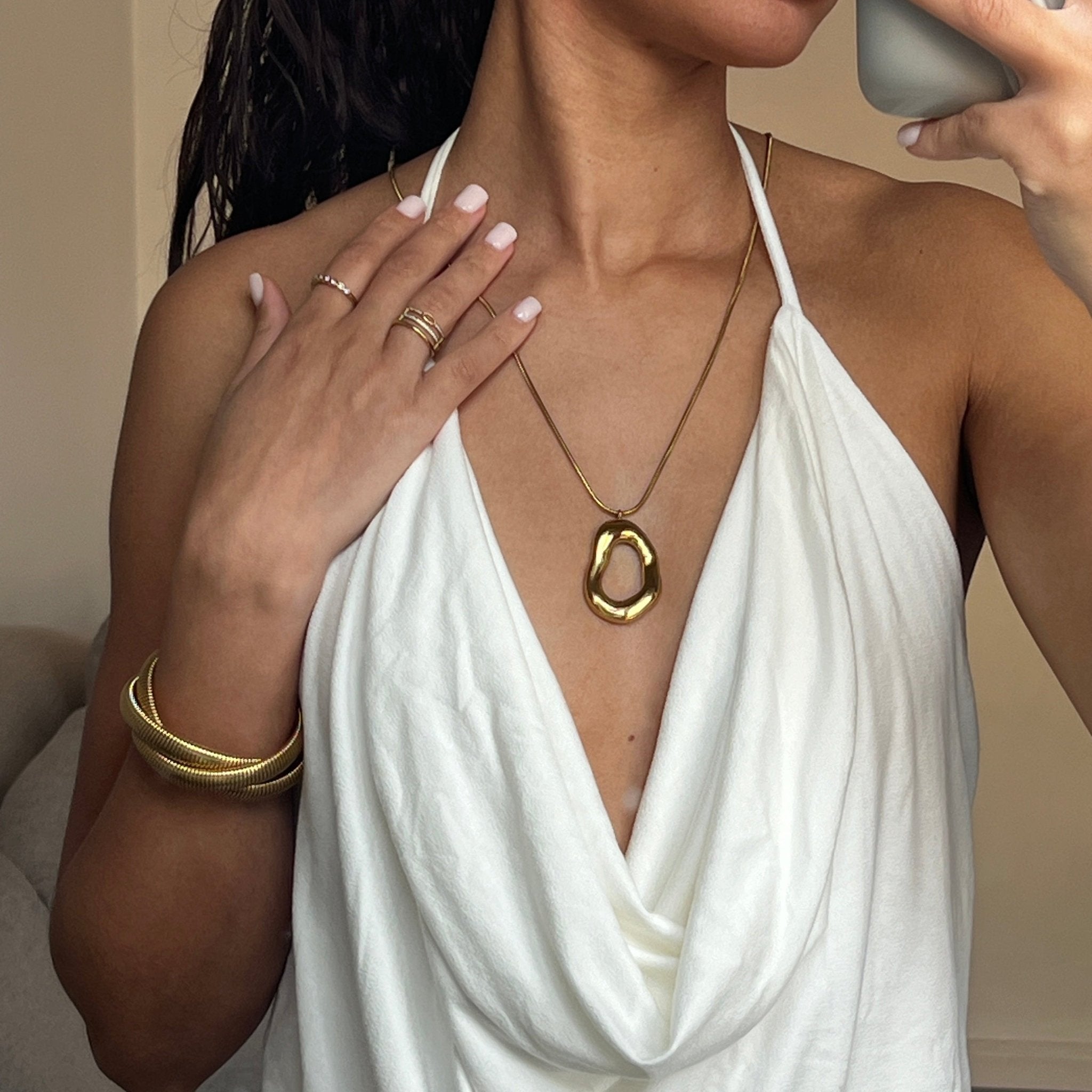 WANDERER TWISTED BANGLE best gold plated tarnish and water resistant piece by Irish Jewellery brand - Lynott Jewellery