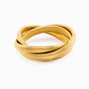 WANDERER TWISTED BANGLE best gold plated tarnish and water resistant piece by Irish Jewellery brand - Lynott Jewellery