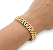 LINK STRAP BRACELET best gold plated tarnish and water resistant piece by Irish Jewellery brand - Lynott Jewellery