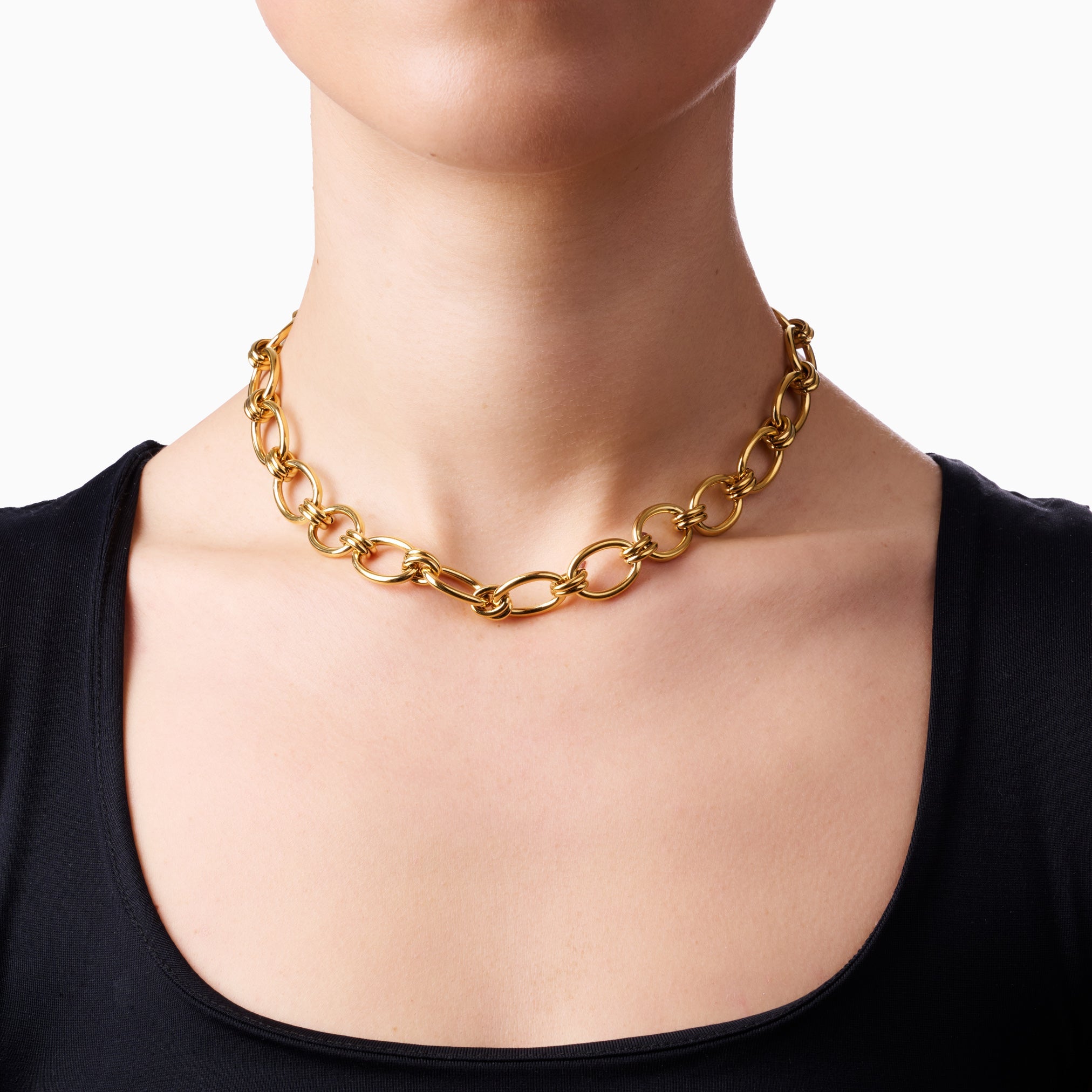 BOLD CONNECTION NECKLACE best gold plated tarnish and water resistant piece by Irish Jewellery brand - Lynott Jewellery