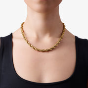 CHUNKY TWISTED NECKLACE best gold plated tarnish and water resistant piece by Irish Jewellery brand - Lynott Jewellery