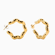 WHISPERING WAVE HOOP best gold plated tarnish and water resistant piece by Irish Jewellery brand - Lynott Jewellery