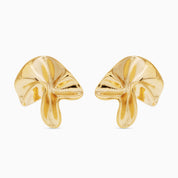 TEXTURED FLOWER STATEMENT STUD best gold plated tarnish and water resistant piece by Irish Jewellery brand - Lynott Jewellery