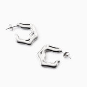FLAT RIPPLE HOOP EARRINGS best gold plated tarnish and water resistant piece by Irish Jewellery brand - Lynott Jewellery