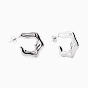 FLAT RIPPLE HOOP EARRINGS best gold plated tarnish and water resistant piece by Irish Jewellery brand - Lynott Jewellery