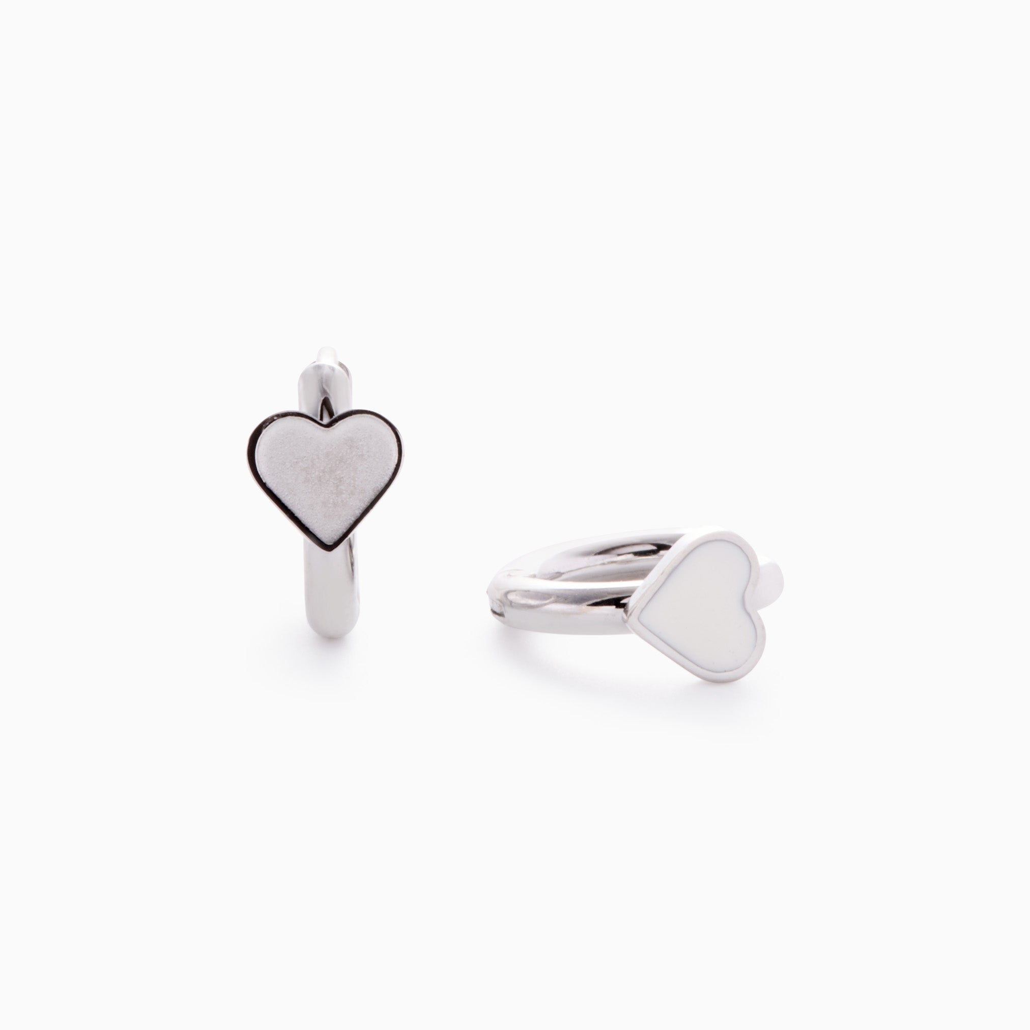 MOTHER OF PEARL HEART HUGGIES best gold plated tarnish and water resistant piece by Irish Jewellery brand - Lynott Jewellery