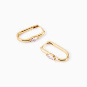 SQUARE GLOW HOOP best gold plated tarnish and water resistant piece by Irish Jewellery brand - Lynott Jewellery