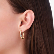 SQUARE GLOW HOOP best gold plated tarnish and water resistant piece by Irish Jewellery brand - Lynott Jewellery
