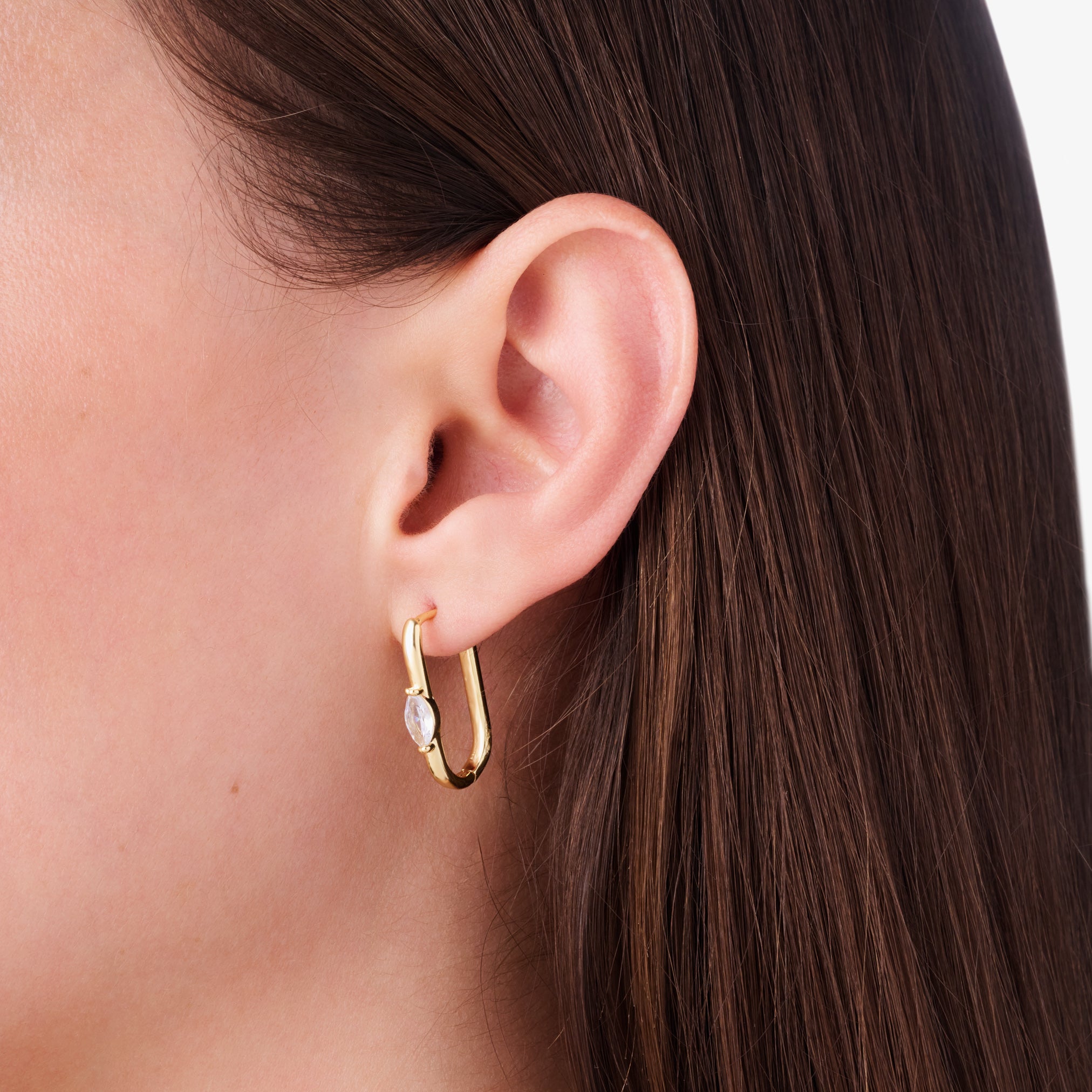 SQUARE GLOW HOOP best gold plated tarnish and water resistant piece by Irish Jewellery brand - Lynott Jewellery