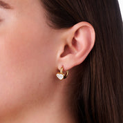 CRYSTAL HEART HUGGIES best gold plated tarnish and water resistant piece by Irish Jewellery brand - Lynott Jewellery