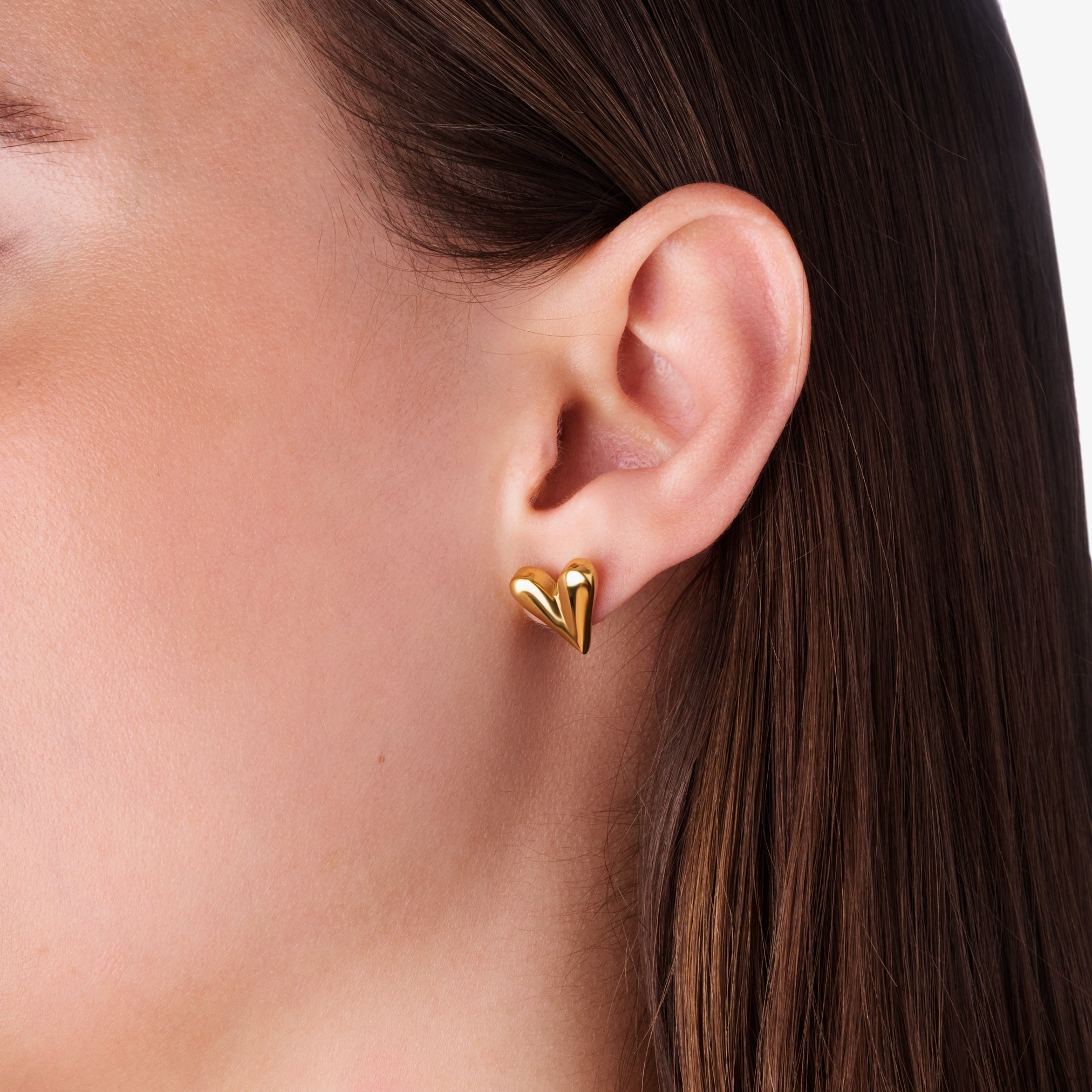 HEARTSTOPPER STUD EARRINGS best gold plated tarnish and water resistant piece by Irish Jewellery brand - Lynott Jewellery