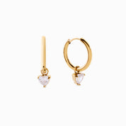 SPARKLE HEART PENDANT HUGGIES best gold plated tarnish and water resistant piece by Irish Jewellery brand - Lynott Jewellery