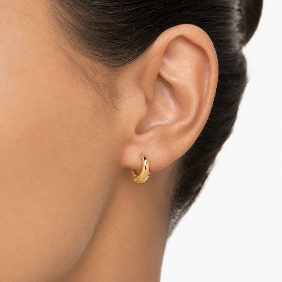 PURE HUGGIES best gold plated tarnish and water resistant piece by Irish Jewellery brand - Lynott Jewellery