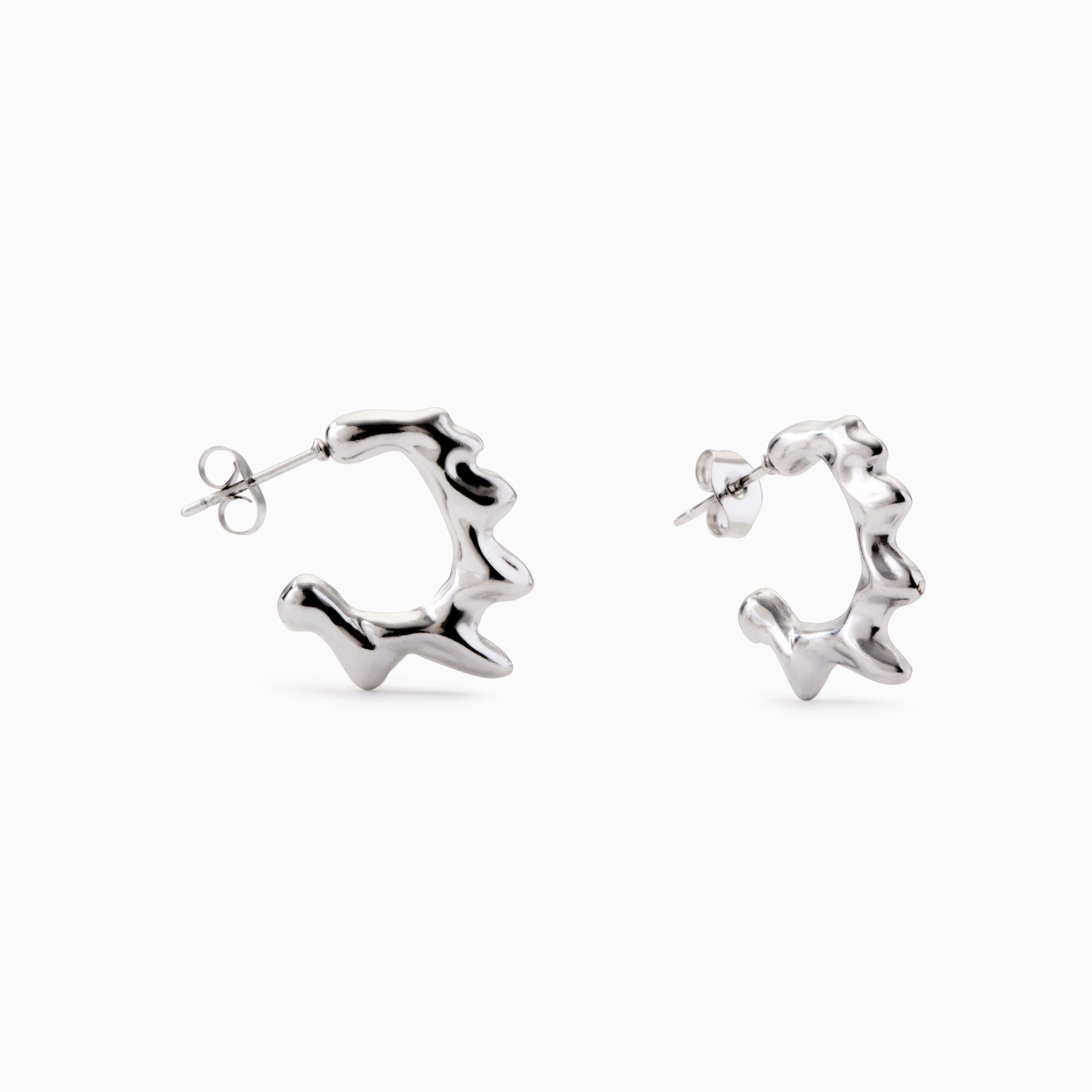 MOLTEN FLARE HOOP best gold plated tarnish and water resistant piece by Irish Jewellery brand - Lynott Jewellery