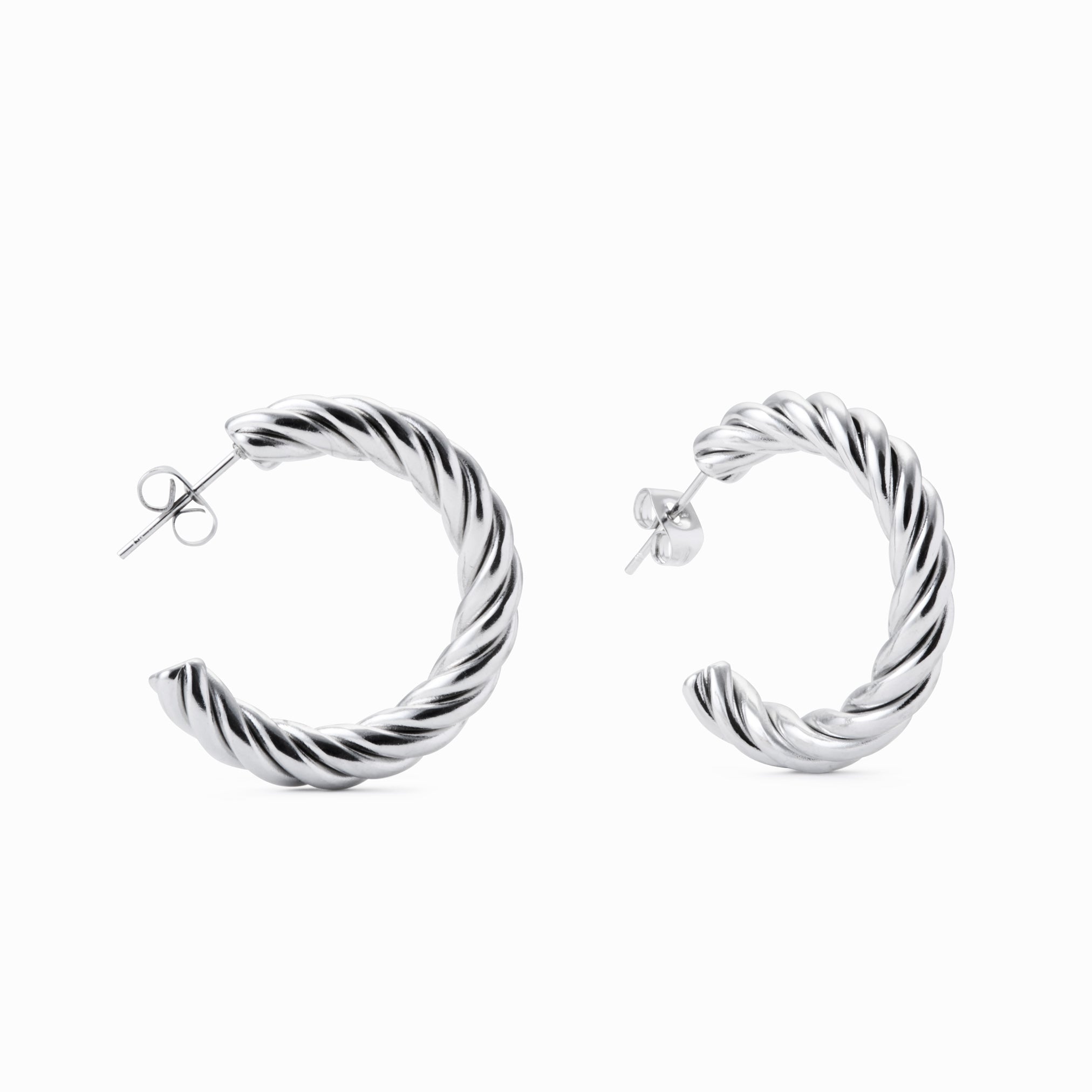 TWISTED HOOPS best gold plated tarnish and water resistant piece by Irish Jewellery brand - Lynott Jewellery