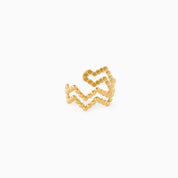 DOUBLE WAVE EAR CUFF best gold plated tarnish and water resistant piece by Irish Jewellery brand - Lynott Jewellery