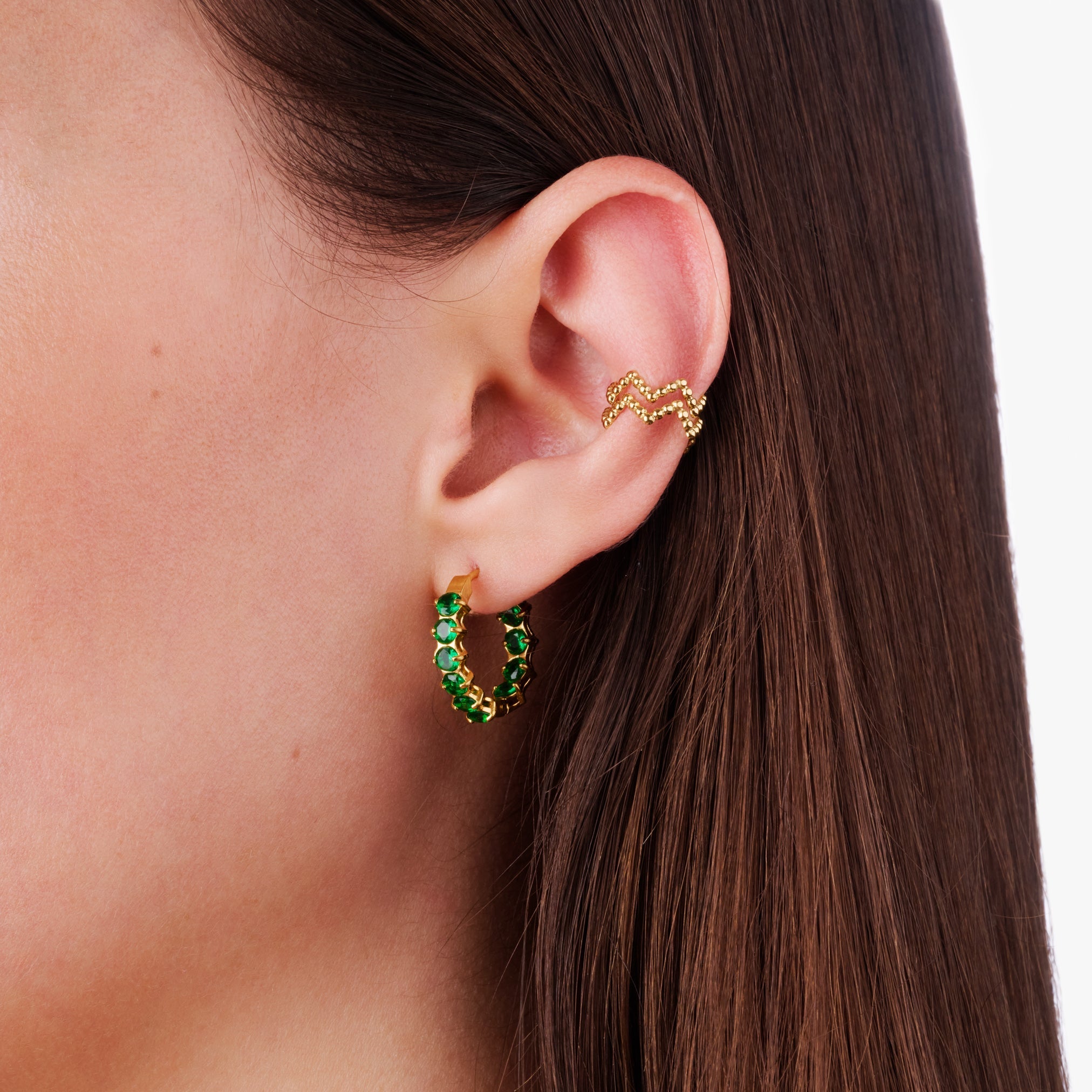 DOUBLE WAVE EAR CUFF best gold plated tarnish and water resistant piece by Irish Jewellery brand - Lynott Jewellery