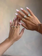 CRYSTAL WISHBONE RING best gold plated tarnish and water resistant piece by Irish Jewellery brand - Lynott Jewellery