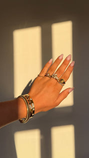 ENGRAVABLE SIGNET RING best gold plated tarnish and water resistant piece by Irish Jewellery brand - Lynott Jewellery