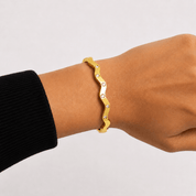 GLITTER WAVE BANGLE best gold plated tarnish and water resistant piece by Irish Jewellery brand - Lynott Jewellery