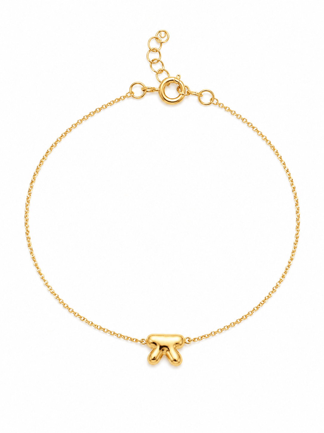 PETITE BUBBLE INITIAL BRACELET best gold plated tarnish and water resistant piece by Irish Jewellery brand - Lynott Jewellery