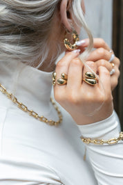 ATHENA GLAM ADJUSTABLE RING best gold plated tarnish and water resistant piece by Irish Jewellery brand - Lynott Jewellery
