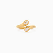 TEARDROP SPARKLE RING best gold plated tarnish and water resistant piece by Irish Jewellery brand - Lynott Jewellery