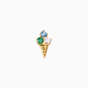 SWEET SWRIL FLAT BACK INDIVIDUAL STUD best gold plated tarnish and water resistant piece by Irish Jewellery brand - Lynott Jewellery