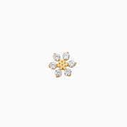 DAISY FLAT BACK INDIVIDUAL STUD best gold plated tarnish and water resistant piece by Irish Jewellery brand - Lynott Jewellery