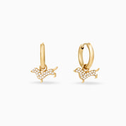 THE SLINKY HUGGIE EARRING best gold plated tarnish and water resistant piece by Irish Jewellery brand - Lynott Jewellery