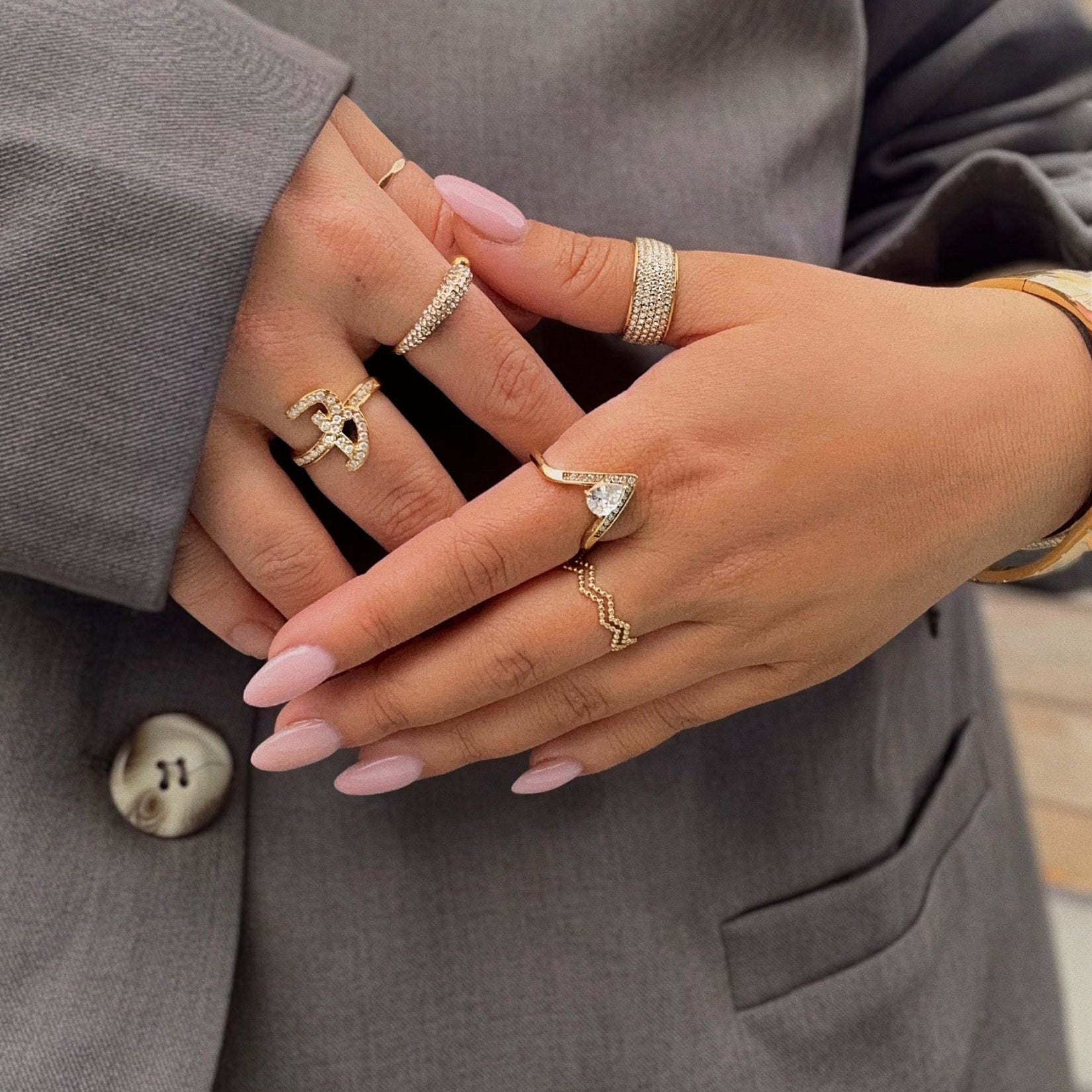 MAKE IT YOUR OWN INITIAL RING best gold plated tarnish and water resistant piece by Irish Jewellery brand - Lynott Jewellery