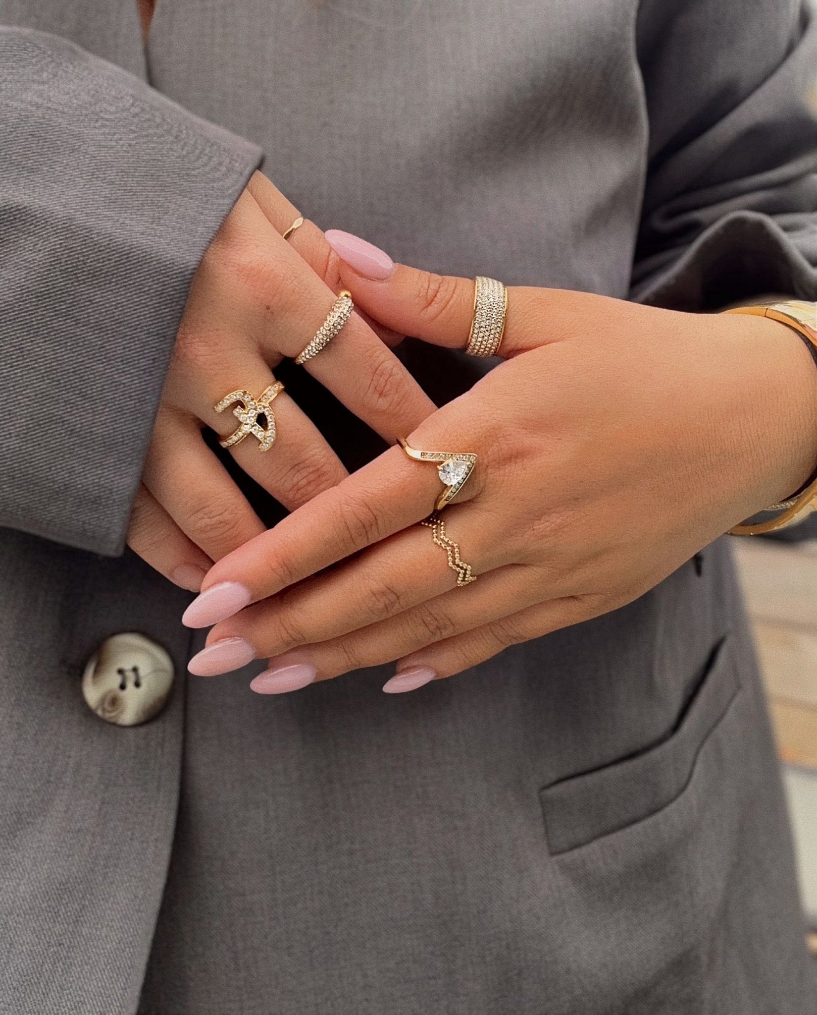 MAKE IT YOUR OWN INITIAL RING best gold plated tarnish and water resistant piece by Irish Jewellery brand - Lynott Jewellery