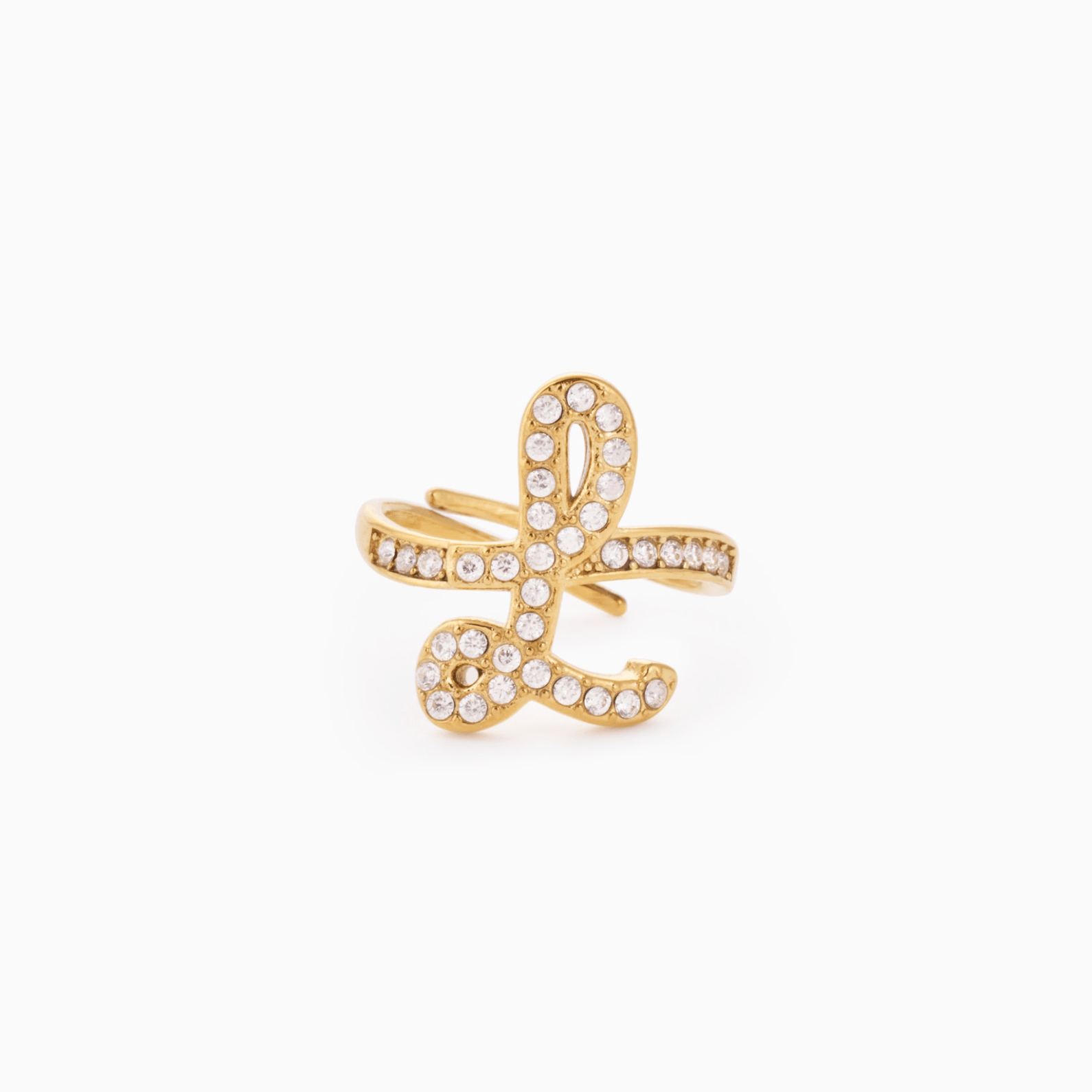MAKE IT YOUR OWN INITIAL RING best gold plated tarnish and water resistant piece by Irish Jewellery brand - Lynott Jewellery