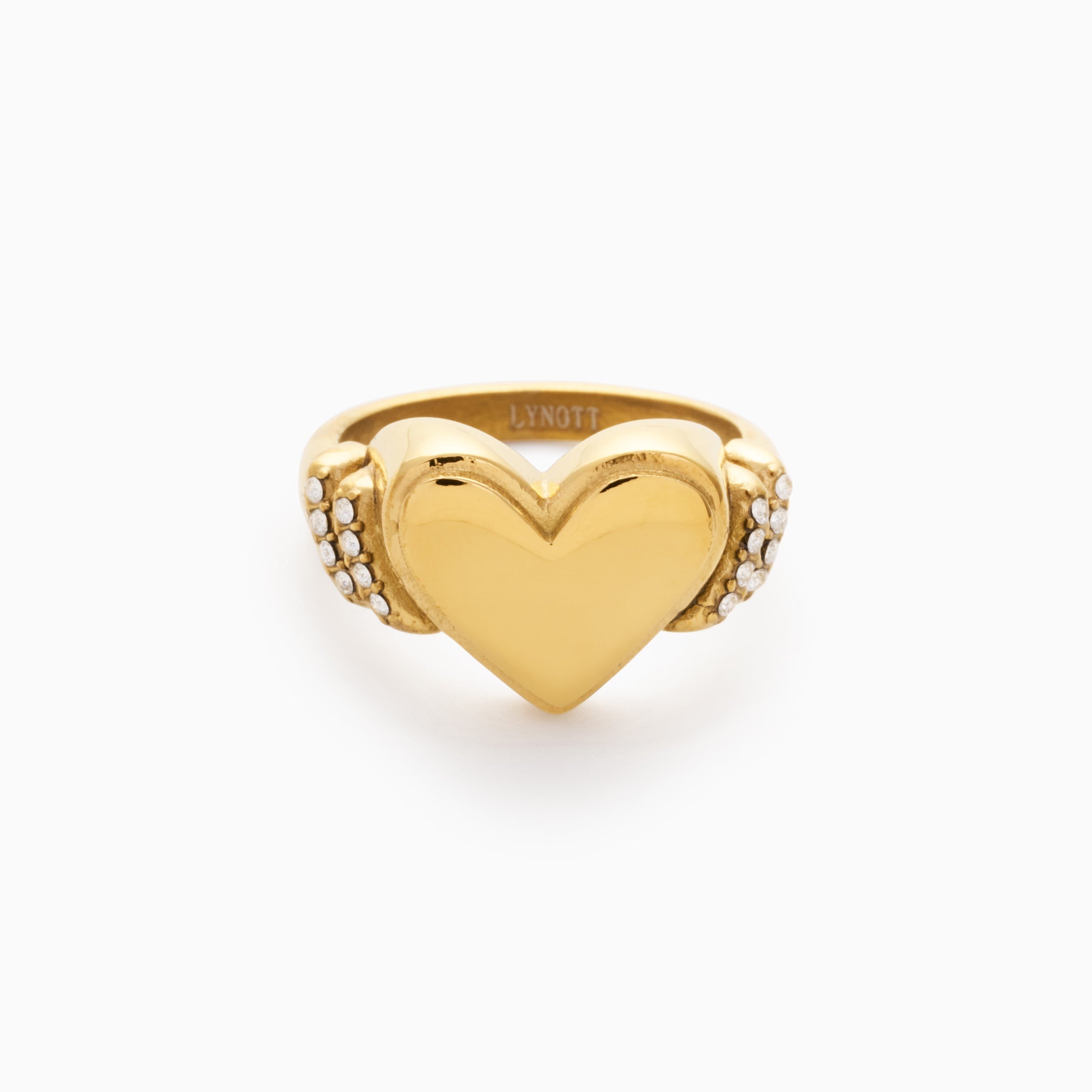 HEARTS ENTWINED RING best gold plated tarnish and water resistant piece by Irish Jewellery brand - Lynott Jewellery