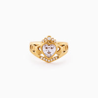 MO CROÍ CLADDAGH RING best gold plated tarnish and water resistant piece by Irish Jewellery brand - Lynott Jewellery